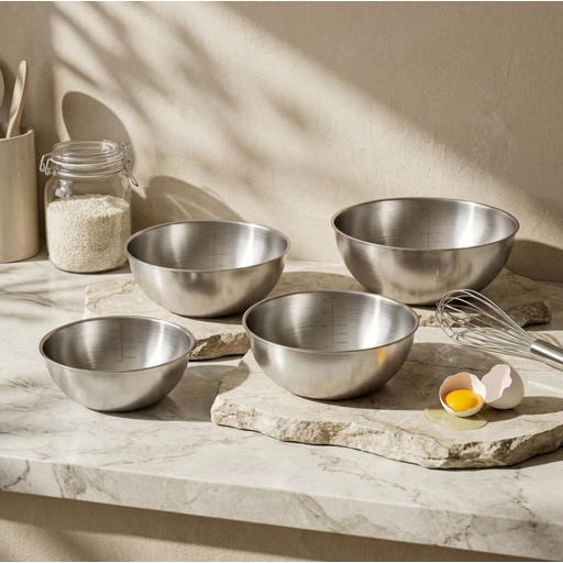 PURECOOK 304 Rolled Rim Japanese-Style Fruit Salad Bowl Collection