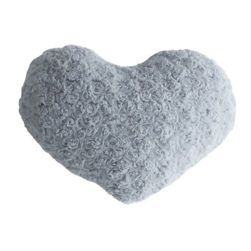 Soft bouclé heart cushion 28 x 36 cm grey
