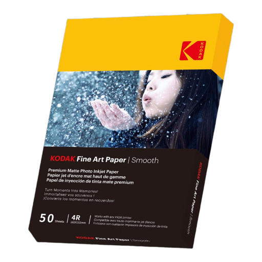 Kodak Fine Art Photo Paper, Smooth Matte Finish, 50 Sheets, 10 x 15 cm (A6), 230 Gsm, For Inkjet Printers