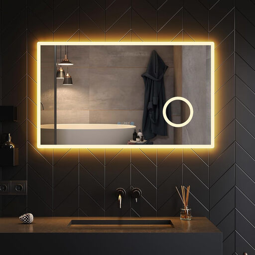 SONNI Bathroom Mirror with Lighting 100x60cm