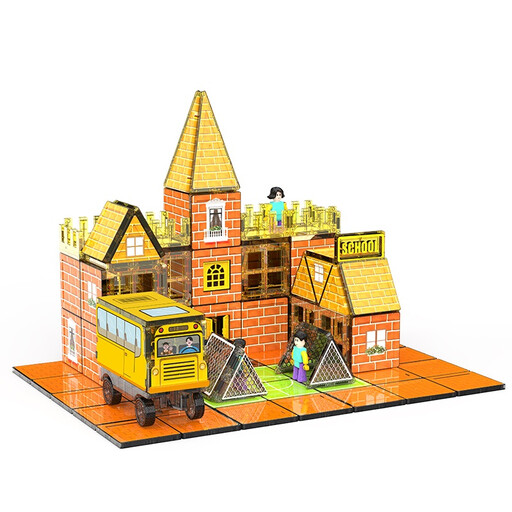 XINQIYUAN Qiyuan 7.5cm Villa Model Magnetic Tile Building Blocks 116pcs