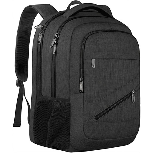 Black 17 Inch Work Laptop Backpack with USB Port