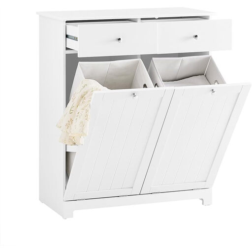 SoBuy Laundry Cabinet with 2 Drawers and 2 Fold-out Baskets