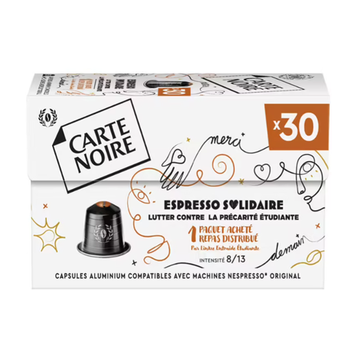 Carte Noire 胶囊，适用于 Nespresso，30 粒装