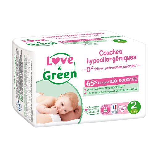 LOVE & GREEN Healthy Eco Baby Diapers Size 2