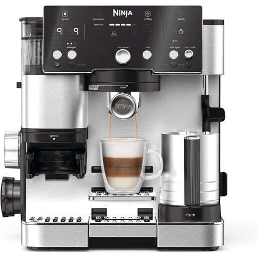 Ninja ES501EU Luxe Café 二合一意式咖啡机，带研磨器和奶泡器