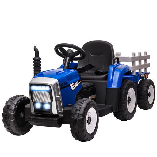 HOMCOM 12V Electric Ride on Tractor and Trailer