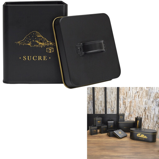 Boîte à Sucre en Métal Noir et Or COOK CONCEPT
