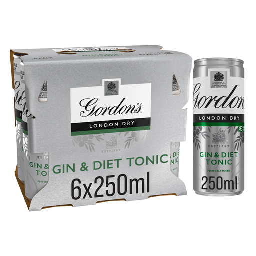 Gordon's Gin & Diet Tonic 6x250ml
