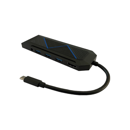 LC-POWER LC-HUB-C-MULTI-6-RGB Black USB Hub with USB-C and USB-A
