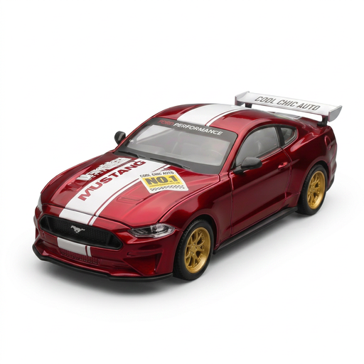Red Ford Mustang GT miniature car in 1:42 scale