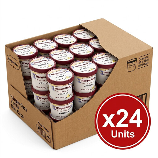 Häagen-Dazs Vanilla Ice Cream Mini Tubs Case