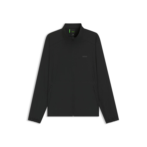 BOSS Water-repellent Zip-up Jacket with Four-way Stretch - Black
