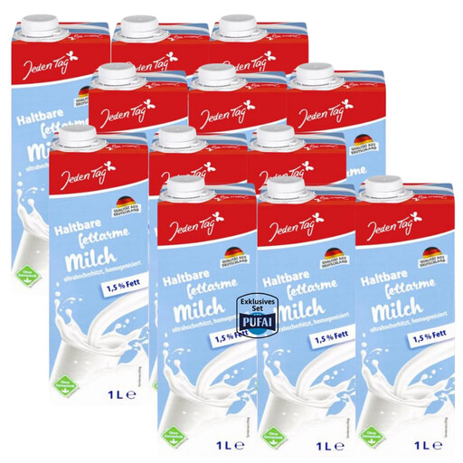 Jeden Tag H-Milk UHT Milk 1.5% Fat, 12 x 1 Litre