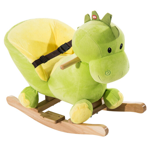 HOMCOM Kids Plush Ride-On Dinosaur