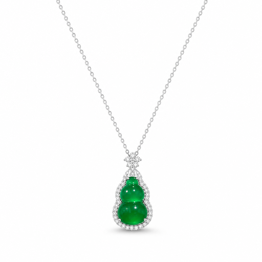 VoxorAI emerald natural chalcedony necklace and pendant for all seasons