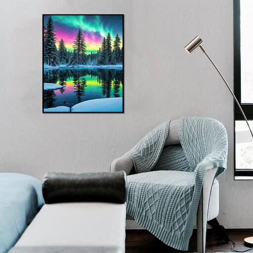JU7CER Aurora Landscape 5D Diamond Painting Kit