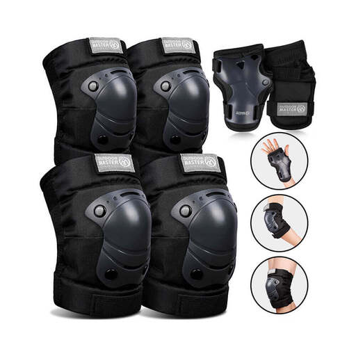OutdoorMaster Kids Elbow and Knee Pads Black S