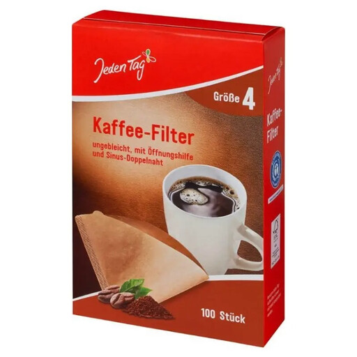 Jeden Tag Coffee Filters Size 4 Natural Brown