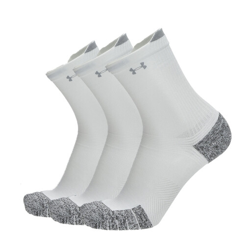 Under Armour ArmourDry Run Cushion 3-Pack Mid-Crew Socks - White
