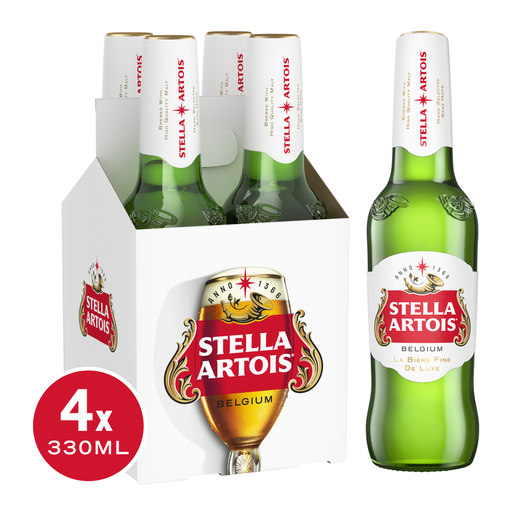Stella Artois Lager Beer 4 x 330ml