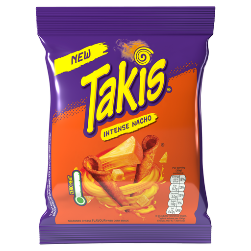 Takis Intense Nacho Cheese Flavour Corn Snack, 180 g bag