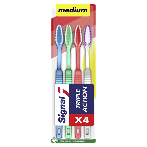 SIGNAL Toothbrush Medium Triple Action X4