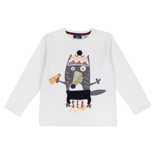 CHICCO-LONG SLEEVE T-SHIRT-T-SHIRT LONG SLEEVE-110-WHITE