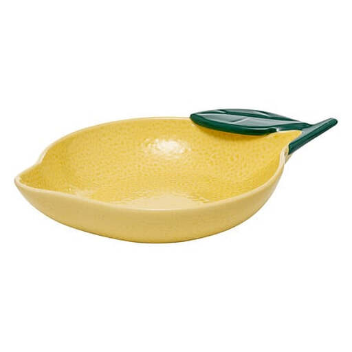 Lemon Shaped Presentation Plate 31 x 21.5 x 6.7 cm yellow ceramic