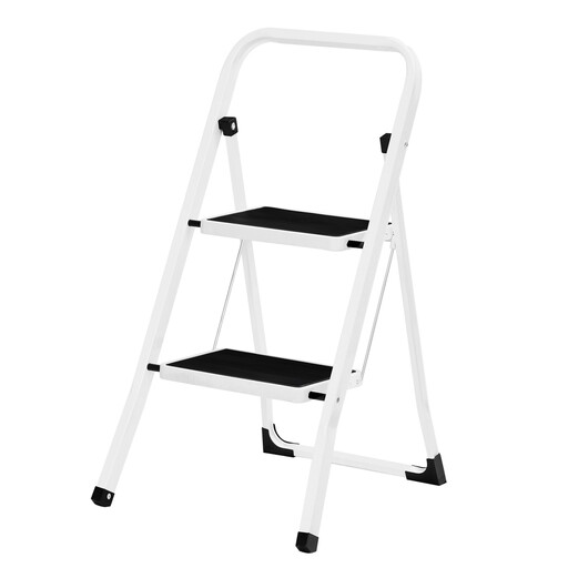 JOYFURNOS Step Ladder, Steel 2 Step Folding Step Stool with Handle