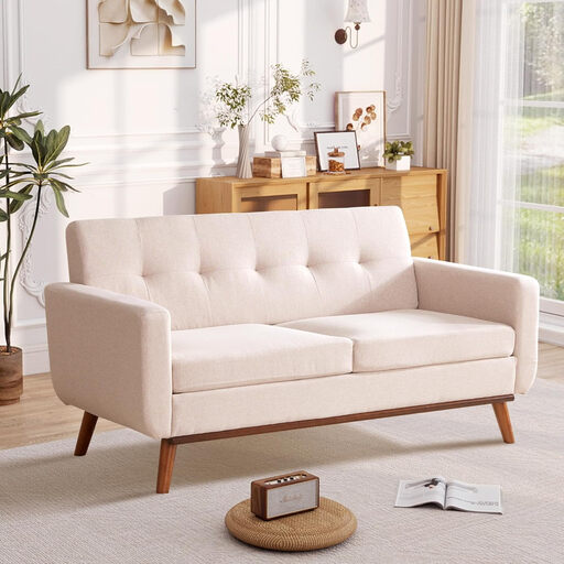 HONEYOU 165cm Two-Seater Sofa, Mid-Century Modern