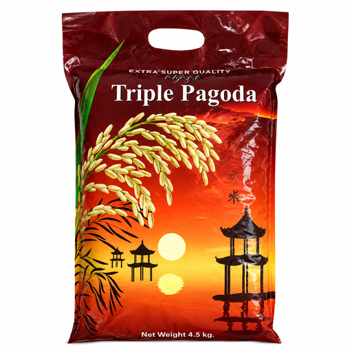 Riz Jasmin du Cambodge Triple Pagoda - Nouvelle Récolte 2026 (4,5 kg)