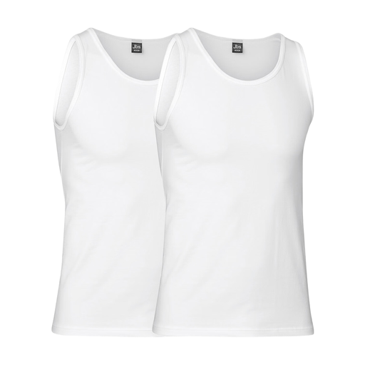 JBS GOTS Certified White Sleeveless Tank Top im 2er-Pack