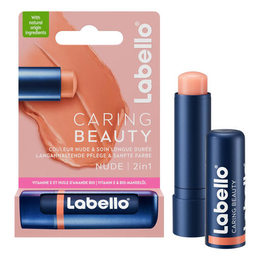 Labello Lip Balm Stick Caring Beauty Nude SPF30