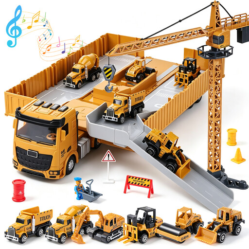 Kids Construction Storage Truck Playset