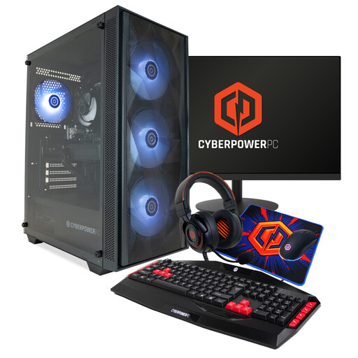 CyberPowerPC JOYB1004 gaming desktop bundle with monitor and peripherals