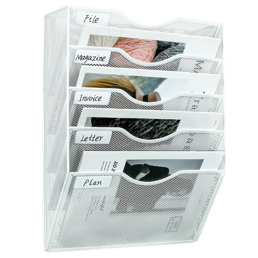 Senhoglb 5 Tier A4 Mesh Wall Pocket File Holder
