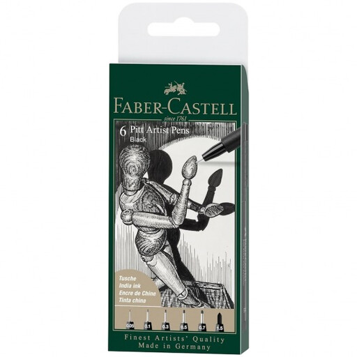 Faber-Castell India Ink Pitt Artist Pen, Col. 199, 6x