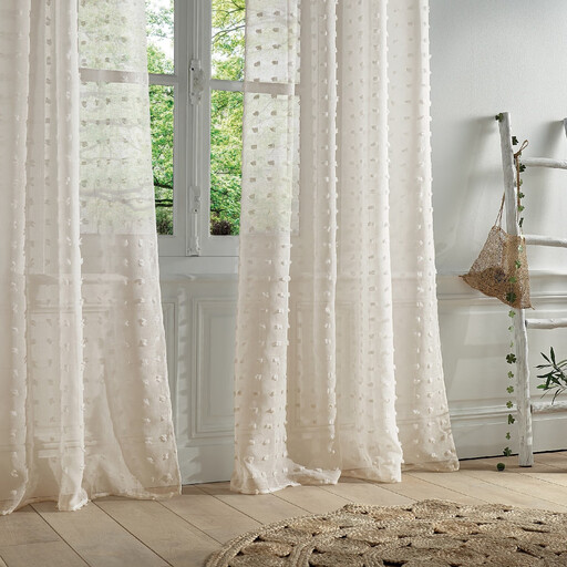 Atmosphera Linen Net Curtain - Beige