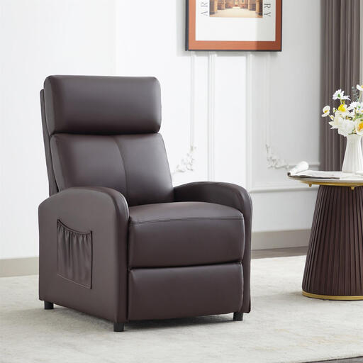 mcc direct Push Back Recliner Chair in PU Brown