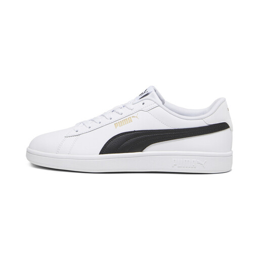 PUMA Smash 3.0 L white sneakers with black and gold