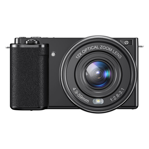 Komery W6 Cameras for Photography, 12X Optical Zoom 4K Digital Camera with WiFi, 64MP Vlogging Camera for YouTube