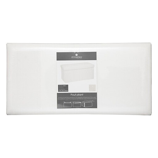 5five Ezzio Double Folding Pouffe White Faux Fur