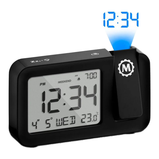 Marathon Las Vegas digital alarm clock with adjustable ceiling projection and backlit display