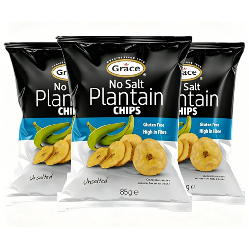 Grace Plantain Chips No Salt 85g x 3pcs