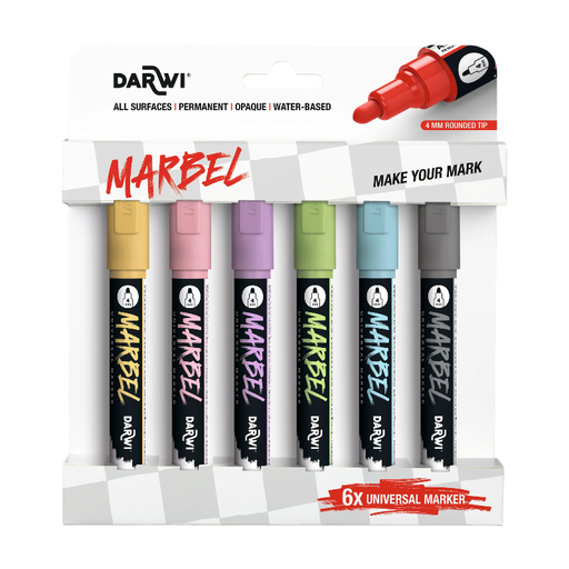 Set of 6 Clairefontaine Marble universal markers in pastel colors