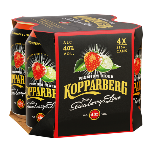 Kopparberg Premium Cider with Strawberry and Lime 4 x 330ml