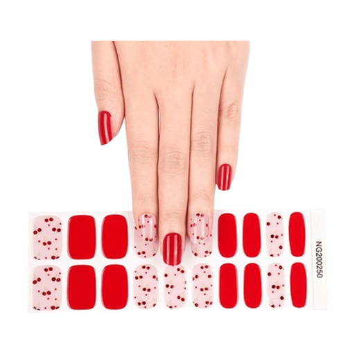MeoMagic Accessories gel nail stickers with a geometric pattern in navy blue and silver