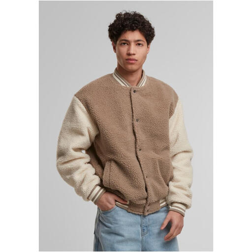 Urban Classics Teddy College Jacket darktaupe L