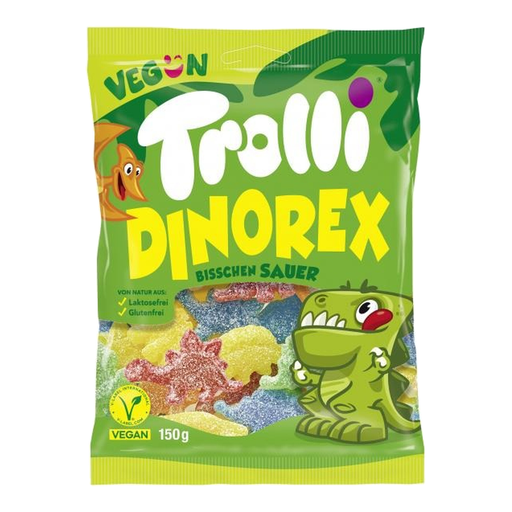 Trolli Dino Rex Vegan Sour Gummy Dinosaurs 150g